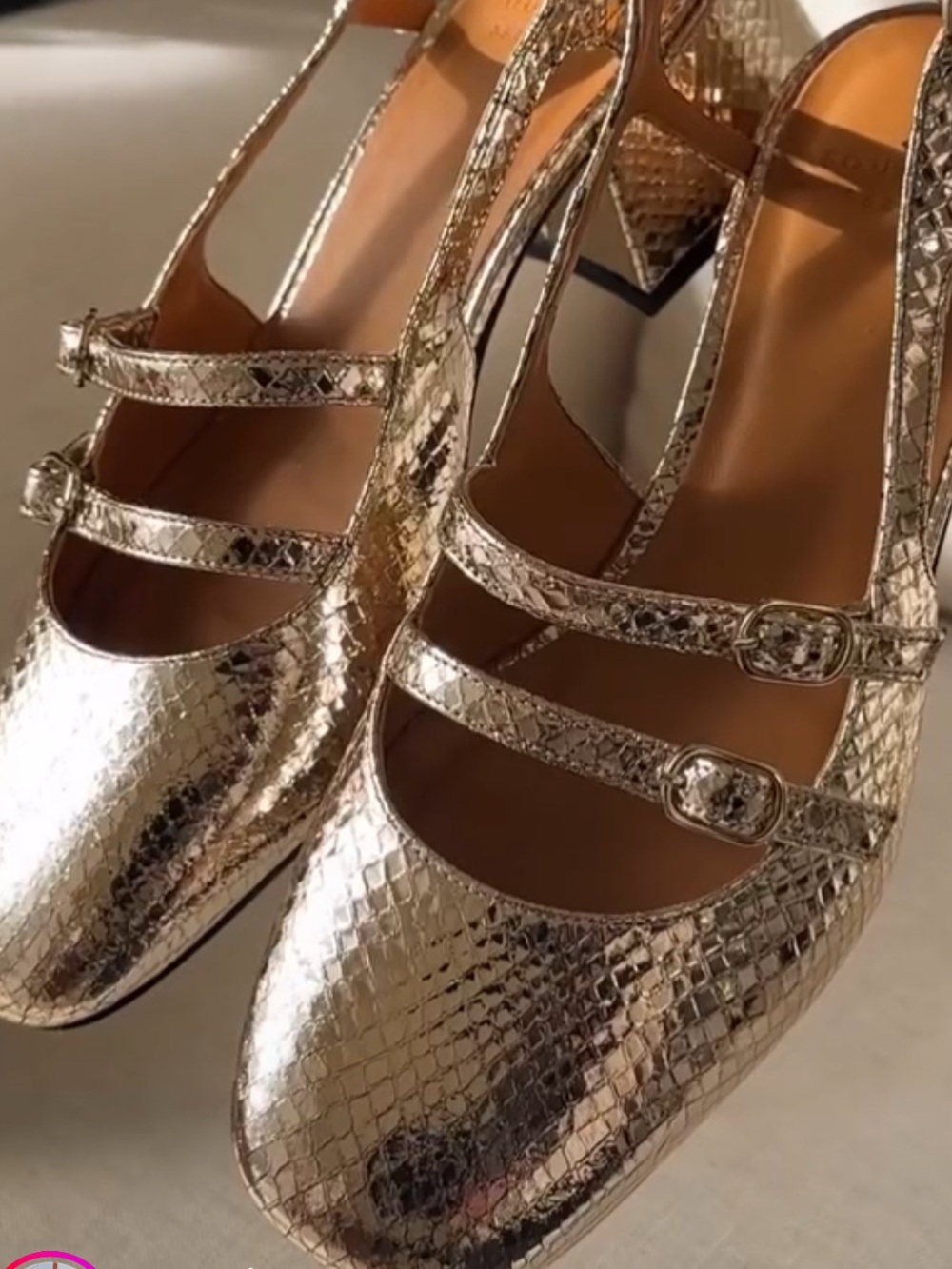 Sezane Paula Babies Embossed Gold - Size US 11 - Picture 9 of 9